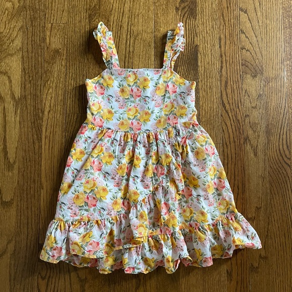 Janie and Jack Marigold Floral Ruffle Dress, Size 5 - Picture 3 of 10